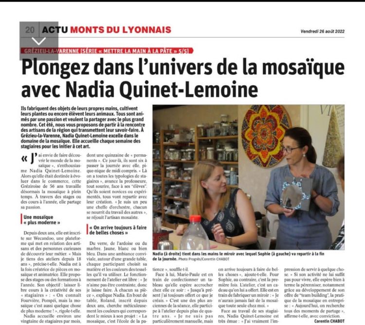 Le PRogrès 26 Aout 2022